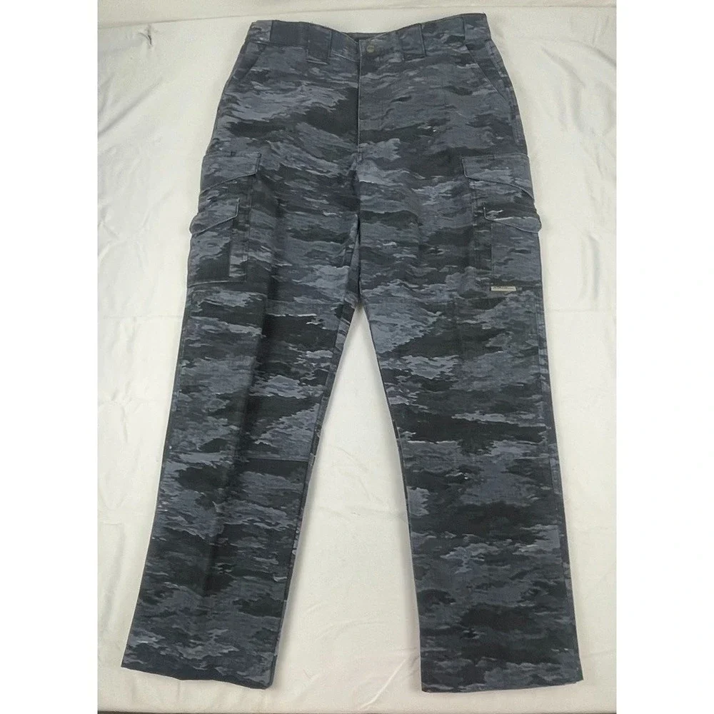 TRU-SPEC TACTICAL CARGO PANTS MENS 36X32 BLUE GREY TIGER CAMO RIPSTOP MILITARY